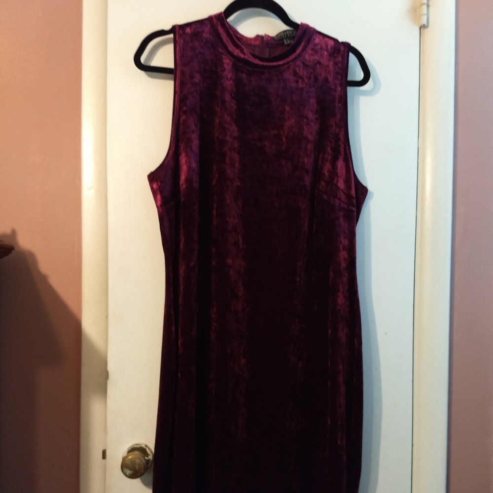 Burgundy Velvet Dress